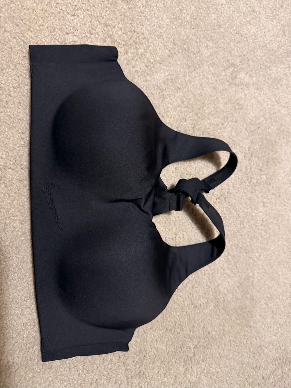 Nike Rival Black molded Seamless Sports Bra with Adjustable Back
